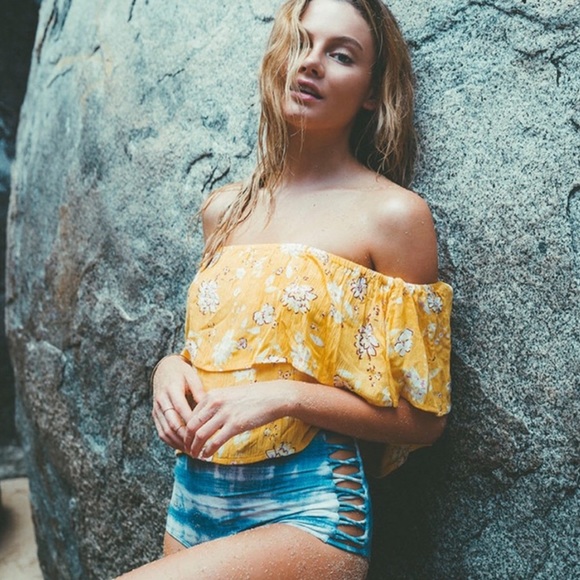 Billabong off the shoulder convertible crop top - Picture 3 of 8